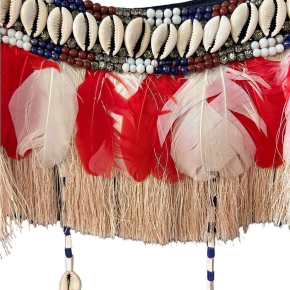 Figue Silk Mini Dress with Shells and Feathers - Picture 3 of 6